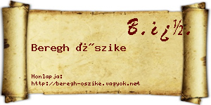 Beregh Őszike névjegykártya
